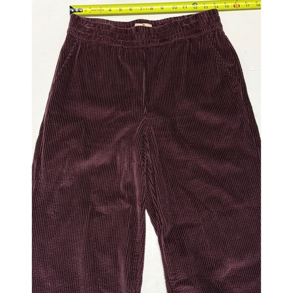 Marine Layer Allison Corduroy Wide Leg Pants Plum Burgundy Wine Small 18473 - Picture 2 of 5